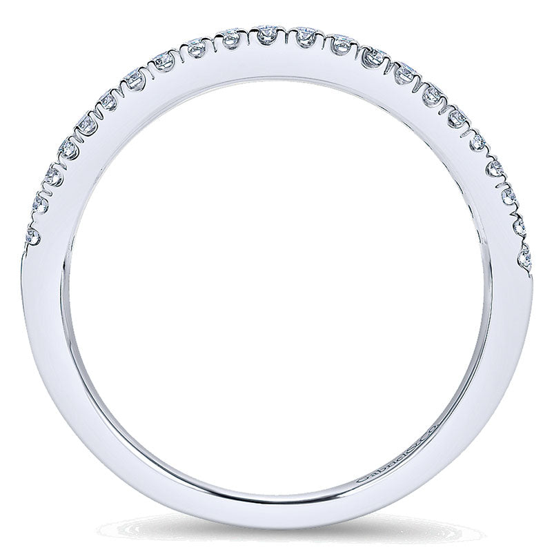 Wedding Band 14k White Gold Diamond Straight