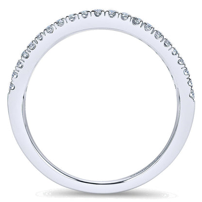Wedding Band 14k White Gold Diamond Straight