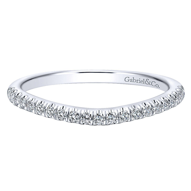 Wedding Band 14k White Gold Diamond Straight