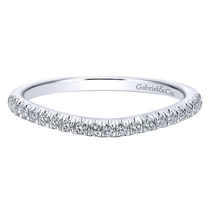 Wedding Band 14k White Gold Diamond Straight