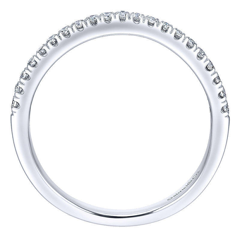Wedding Band 14k White Gold Diamond Straight
