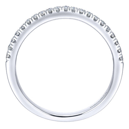 Wedding Band 14k White Gold Diamond Straight