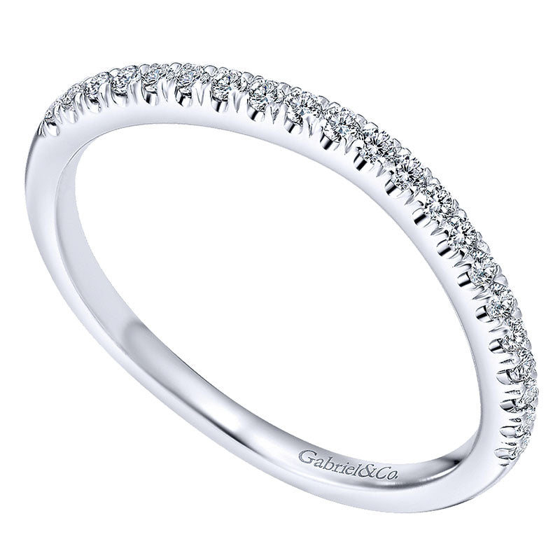 Wedding Band 14k White Gold Diamond Straight