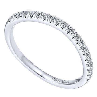Wedding Band 14k White Gold Diamond Straight