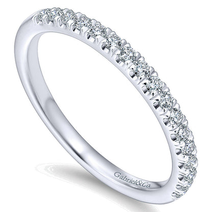 Wedding Band 14k White Gold Diamond Straight