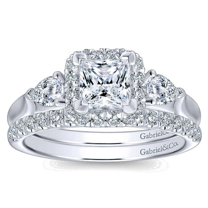 Wedding Band 14k White Gold Diamond Straight