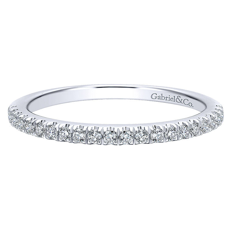Wedding Band 14k White Gold Diamond Straight