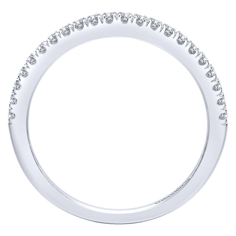 Wedding Band 14k White Gold Diamond Straight