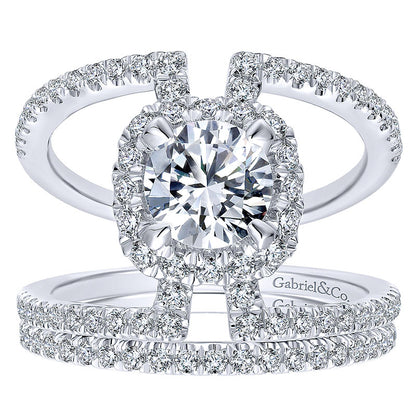Wedding Band 14k White Gold Diamond Straight
