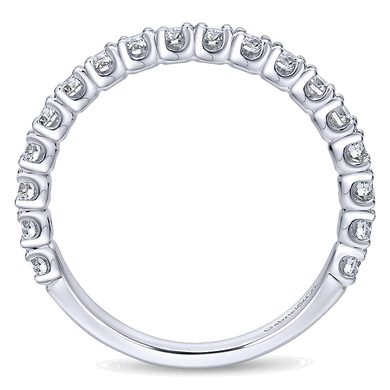 Wedding Band 14k White Gold Diamond Straight