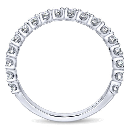 Wedding Band 14k White Gold Diamond Straight
