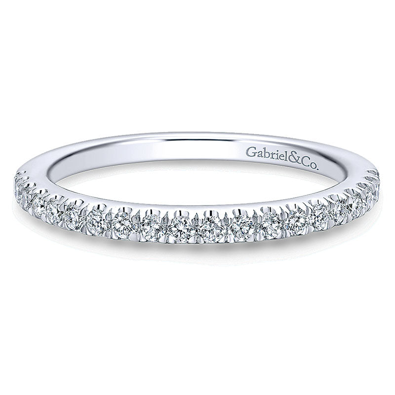Wedding Band 14k White Gold Diamond Straight