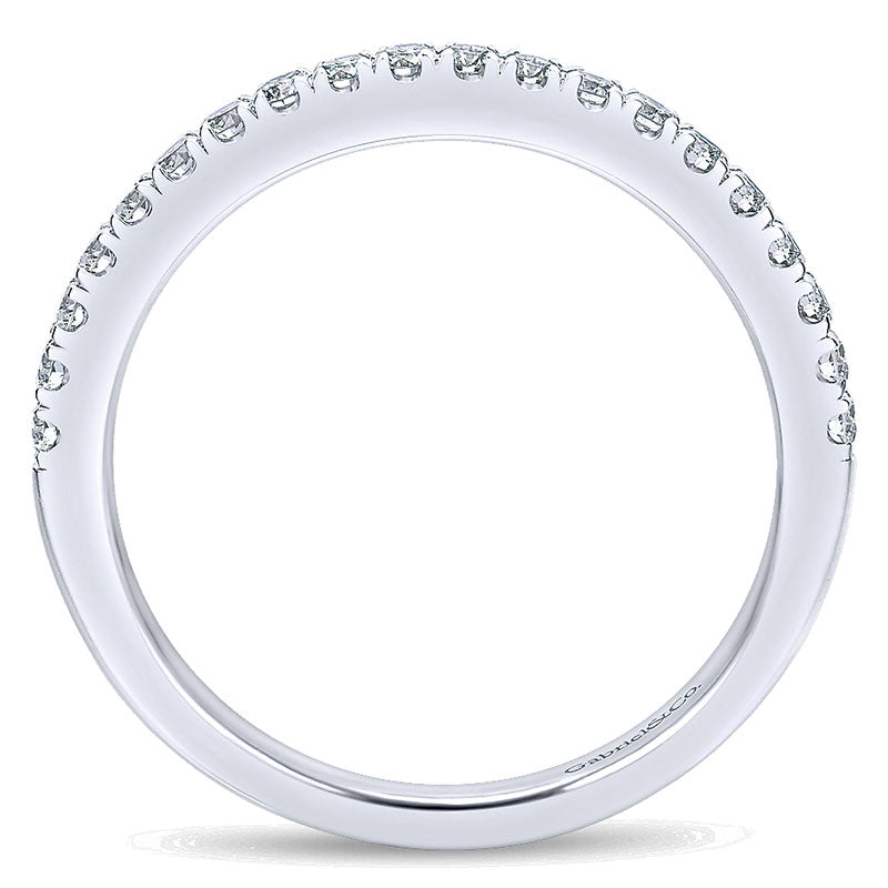 Wedding Band 14k White Gold Diamond Straight