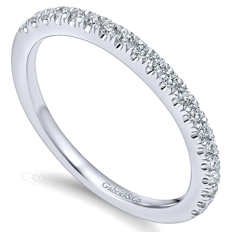 Wedding Band 14k White Gold Diamond Straight