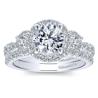 Wedding Band 14k White Gold Diamond Straight