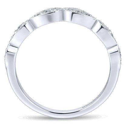 Wedding Band 14k White Gold Diamond Straight