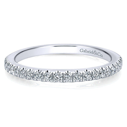 Wedding Band 14k White Gold Diamond Straight