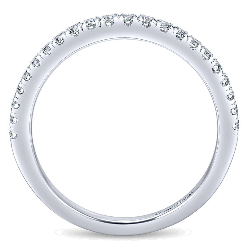 Wedding Band 14k White Gold Diamond Straight