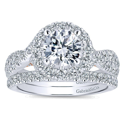 Wedding Band 14k White Gold Diamond Straight