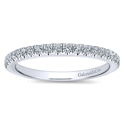 Wedding Band 14k White Gold Diamond Straight