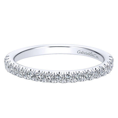 Wedding Band 14k White Gold Diamond Straight