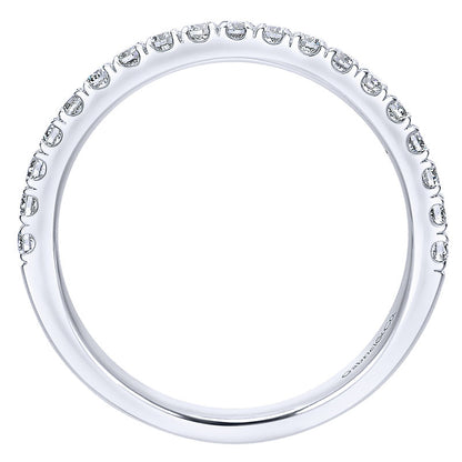 Wedding Band 14k White Gold Diamond Straight