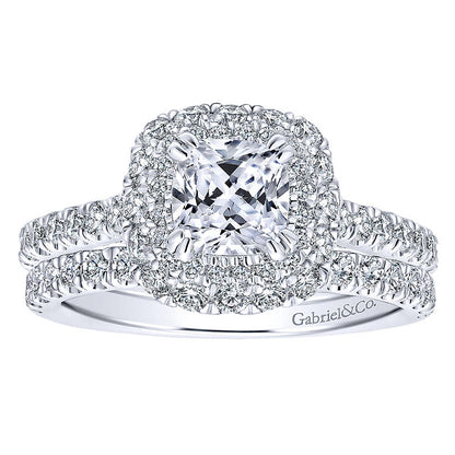 Wedding Band 14k White Gold Diamond Straight