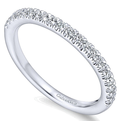 Wedding Band 14k White Gold Diamond Straight