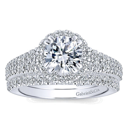 Wedding Band 14k White Gold Diamond Straight