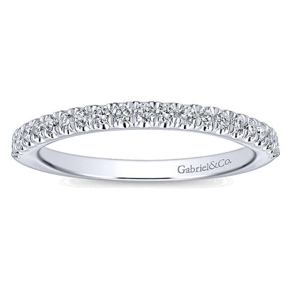 Wedding Band 14k White Gold Diamond Straight