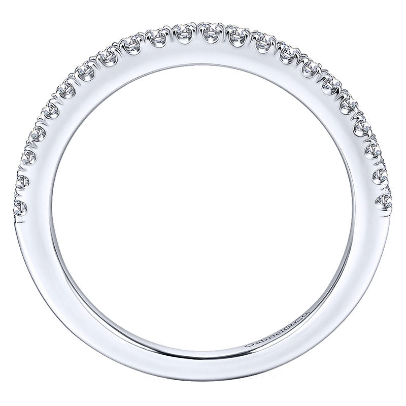 Wedding Band 14k White Gold Diamond Straight