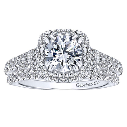 Wedding Band 14k White Gold Diamond Straight
