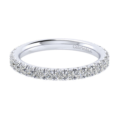 Wedding Band 14k White Gold Diamond Straight