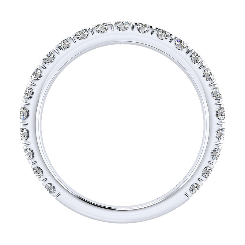 Wedding Band 14k White Gold Diamond Straight