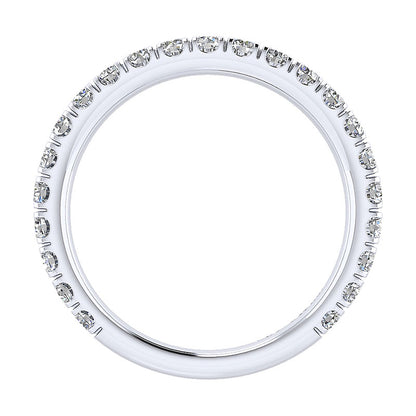 Wedding Band 14k White Gold Diamond Straight