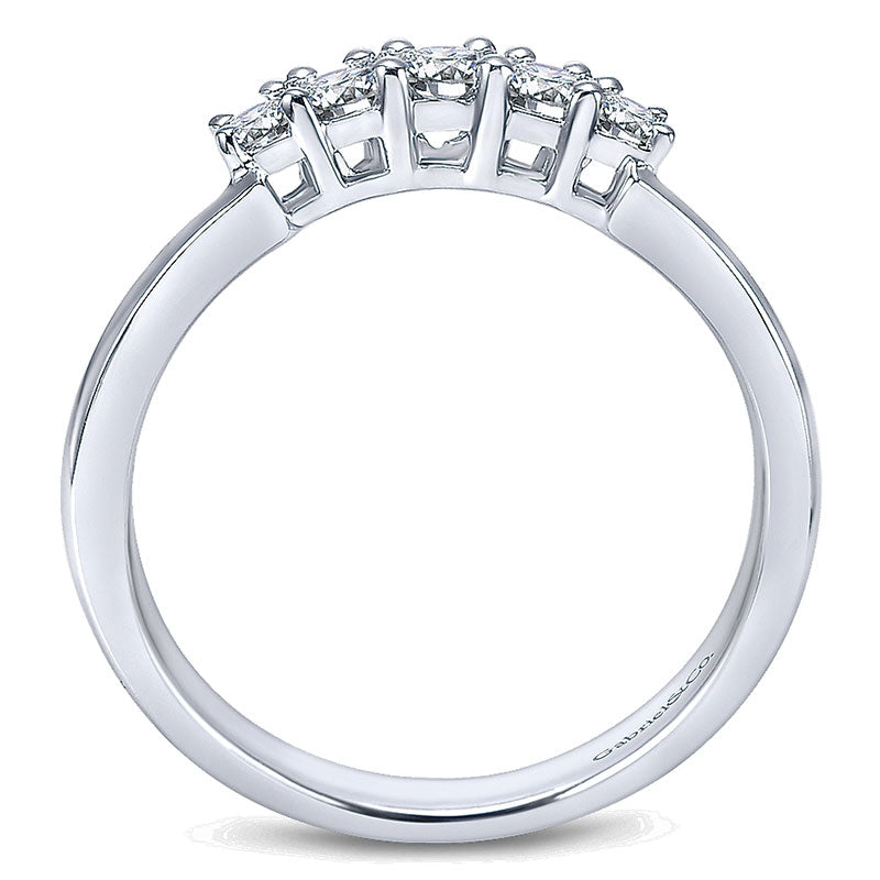 Wedding Band 14k White Gold Diamond Straight