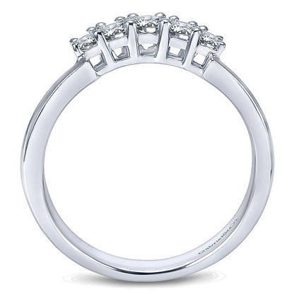Wedding Band 14k White Gold Diamond Straight
