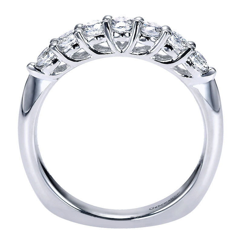 Wedding Band 14k White Gold Diamond Straight