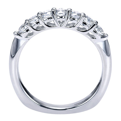 Wedding Band 14k White Gold Diamond Straight