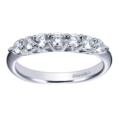 Wedding Band 14k White Gold Diamond Straight