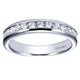 Wedding Band 14k White Gold Diamond Straight