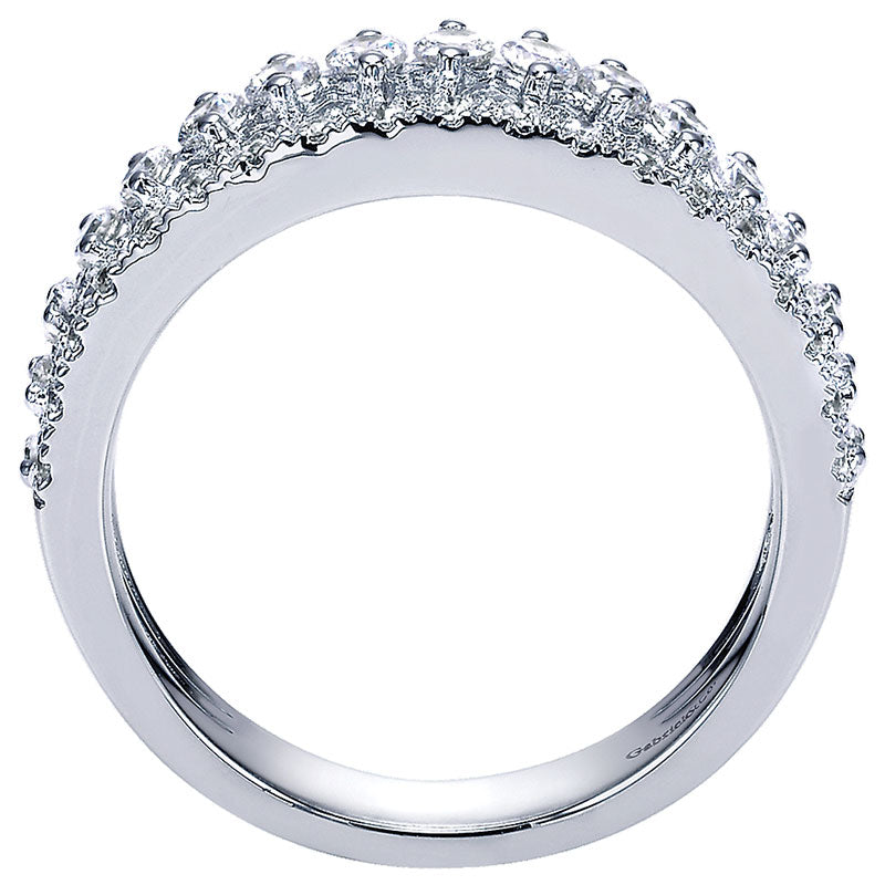 Wedding Band 14k White Gold Diamond Straight