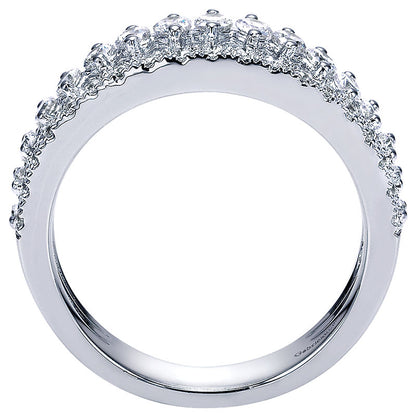 Wedding Band 14k White Gold Diamond Straight