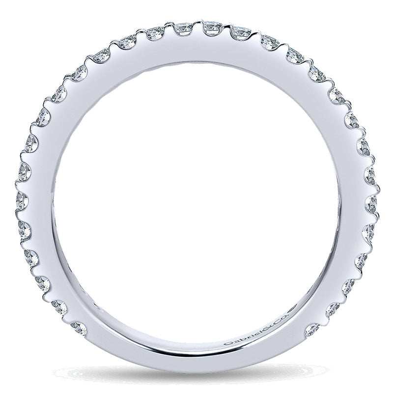 Wedding Band 14k White Gold Diamond Straight