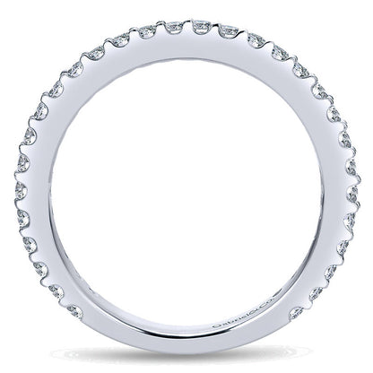 Wedding Band 14k White Gold Diamond Straight