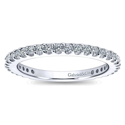 Wedding Band 14k White Gold Diamond Straight