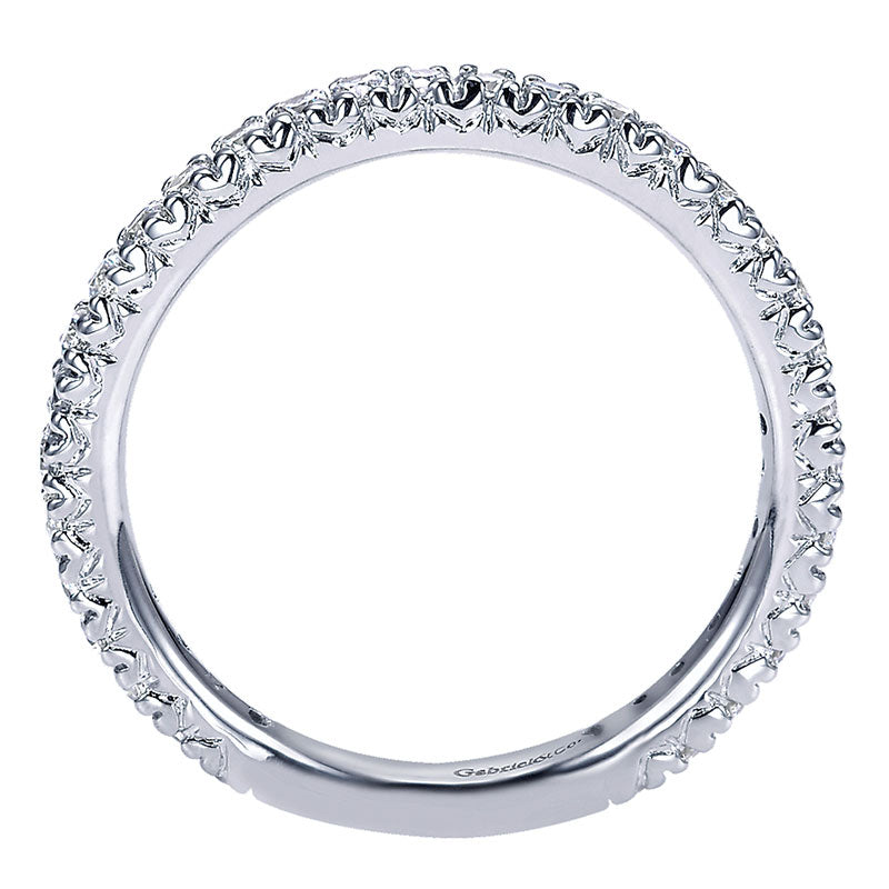 Wedding Band 14k White Gold Diamond Straight