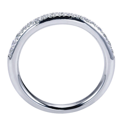 Wedding Band 14k White Gold Diamond Straight