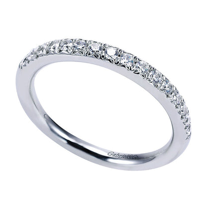 Wedding Band 14k White Gold Diamond Straight