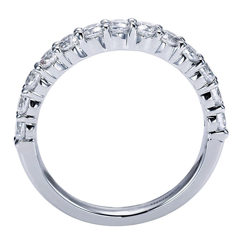 Wedding Band 14k White Gold Diamond Straight